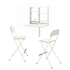 NORBERG / FRANKLIN Стіл і 2 стільці, білий/білий