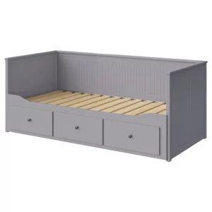 HEMNES Каркас шезлонга з 3 ящиками, сірий, 80х200 см