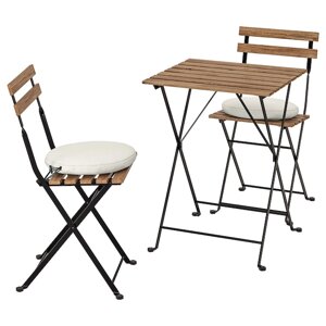 TÄRNÖ Стіл + 2 стільці, відкритий, чорний/світло-коричнева морилка/Frösön/Duvholmen beige