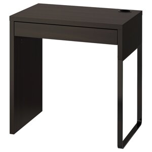 MICKE Письмовий стіл, чорно-коричневий, 73х50 см