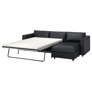 VIMLE 3-місний диван-ліжко з шезлонгом, Grann/Bomstad чорний