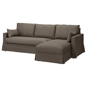 HYLTARP 3-місний диван з шезлонгом, правий, Gransel сіро-коричневий