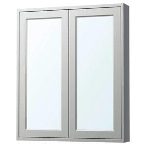 TÄNNFORSEN Дзеркальна шафа/дверцята, світло-сірий, 80x15x95 см