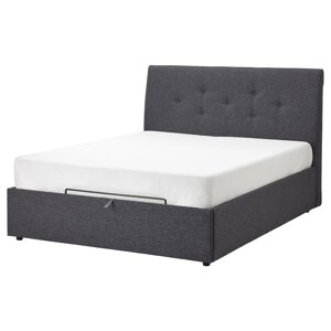 IDANÄS Ліжко з місцем для зберігання, Gunnared темно-сірий, 160x200 см