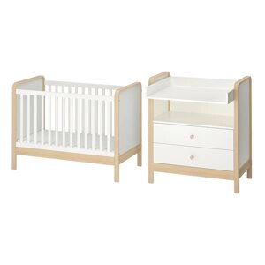 ÄLSKVÄRD Комплект дитячих меблів з 2 предметів, береза/білий, 60x120 см