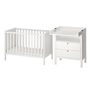 СУНДВІК Комплект дитячих меблів з 2 предметів, білий, 60х120 см