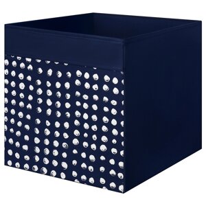 Коробка DRÖNA, темно-синій/білий, 33x38x33 см