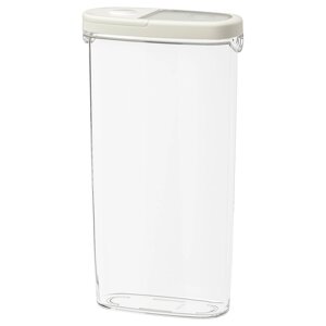 IKEA 365+ Контейнер/кришка для сухих кормів, прозорий/білий, 2,3 л