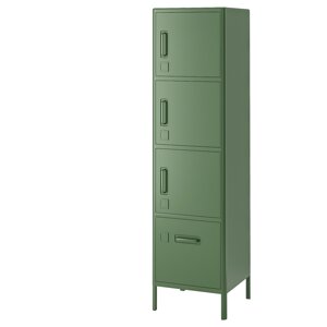 IDÅSEN Висока шафа з ящиком і дверцятами, темно-зелений, 45x172 см