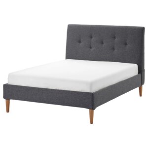 IDANÄS Каркас ліжка з оббивкою, темно-сірий Gunnared, 140x200 см