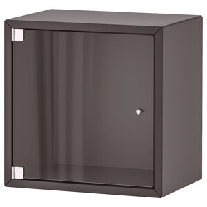 ЕКЕТ Навісна шафа зі скляними дверцятами, темно-сіра, 35х25х35 см