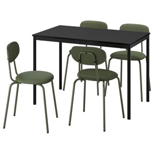 SANDSBERG / ÖSTANÖ Стіл і 4 стільці, чорний чорний/Remmarn темно-зелений, 110 см
