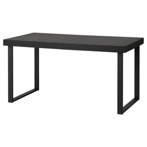 TARSELE Розсувний стіл, чорний шпон/чорний, 150/200x80 см