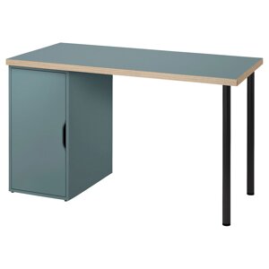LAGKAPTEN / ALEX Письмовий стіл, сіро-бірюзовий/чорний, 120x60 см