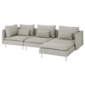 SÖDERHAMN 4-місний диван, з шезлонгом/Viarp бежевий/коричневий