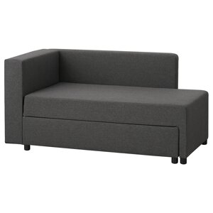 BYGGET Шезлонг/диван, Кніса/темно-сірий з місцем для зберігання