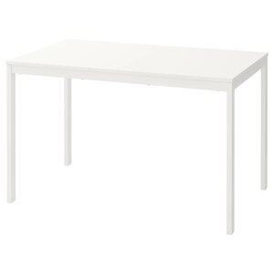VANGSTA Розсувний стіл, білий, 120/180х75 см