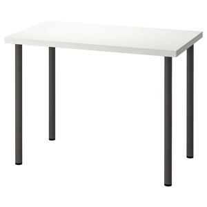 ЛІННМОН / АДІЛС Письмовий стіл, білий/темно-сірий, 100х60 см