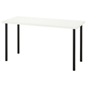 LAGKAPTEN / ADILS Письмовий стіл, білий/чорний, 140x60 см