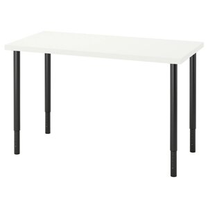 LAGKAPTEN / OLOV Письмовий стіл, білий/чорний, 120x60 см