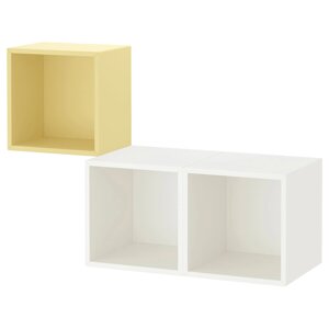 Комбінація настінних шаф EKET, блідо-жовтий/білий, 105x35x70 см