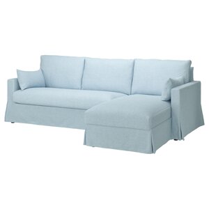 HYLTARP 3-місний диван з шезлонгом, правий, Kilanda блідо-блакитний