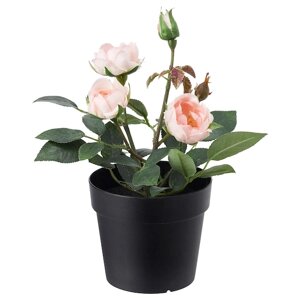 FEJKA Штучна рослина в горщику, кімнатна/вулична/Рожева троянда, 9 см