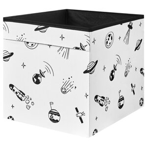 Коробка AFTONSPARV, космос чорний/білий, 33x38x33 см