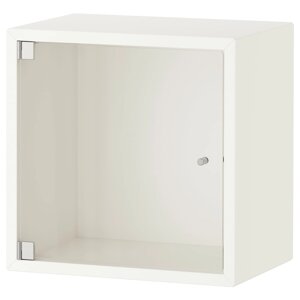 ЕКЕТ Навісна шафа зі скляними дверцятами, біла, 35х25х35 см