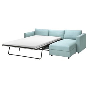 VIMLE 3-місний диван-ліжко з шезлонгом, Saxemara світло-блакитний
