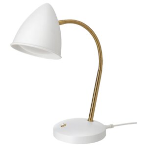 Настільна світлодіодна лампа ISNÅLEN, колір білий/латунь