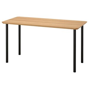 ANFALLARE / ADILS Письмовий стіл, бамбук/чорний, 140x65 см