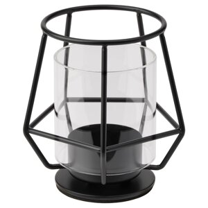 PÄRLBAND Підставка для чайних свічок, чорна, 10 см