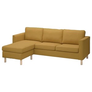 PÄRUP 3-місний диван з шезлонгом, Vissle жовто-коричневий