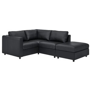 ВІМЛЕ 3-місний кутовий диван, з відкритим торцем/Grann/Bomstad чорний