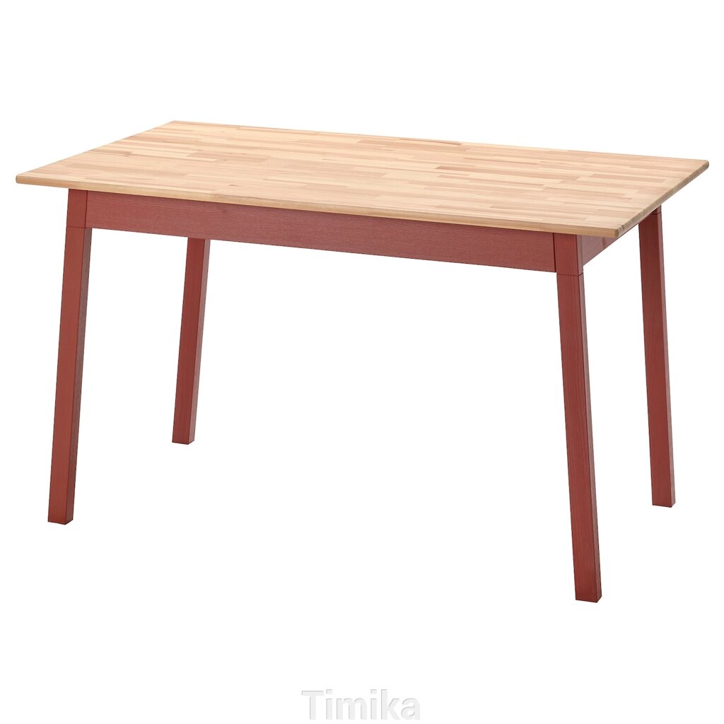 PINNTORP Стіл, світло-коричнева морилка/червона пляма, 125х75 см від компанії Timika - фото 1