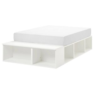 ПЛАЦА Каркас ліжка з шафами, білий, 140х200 см