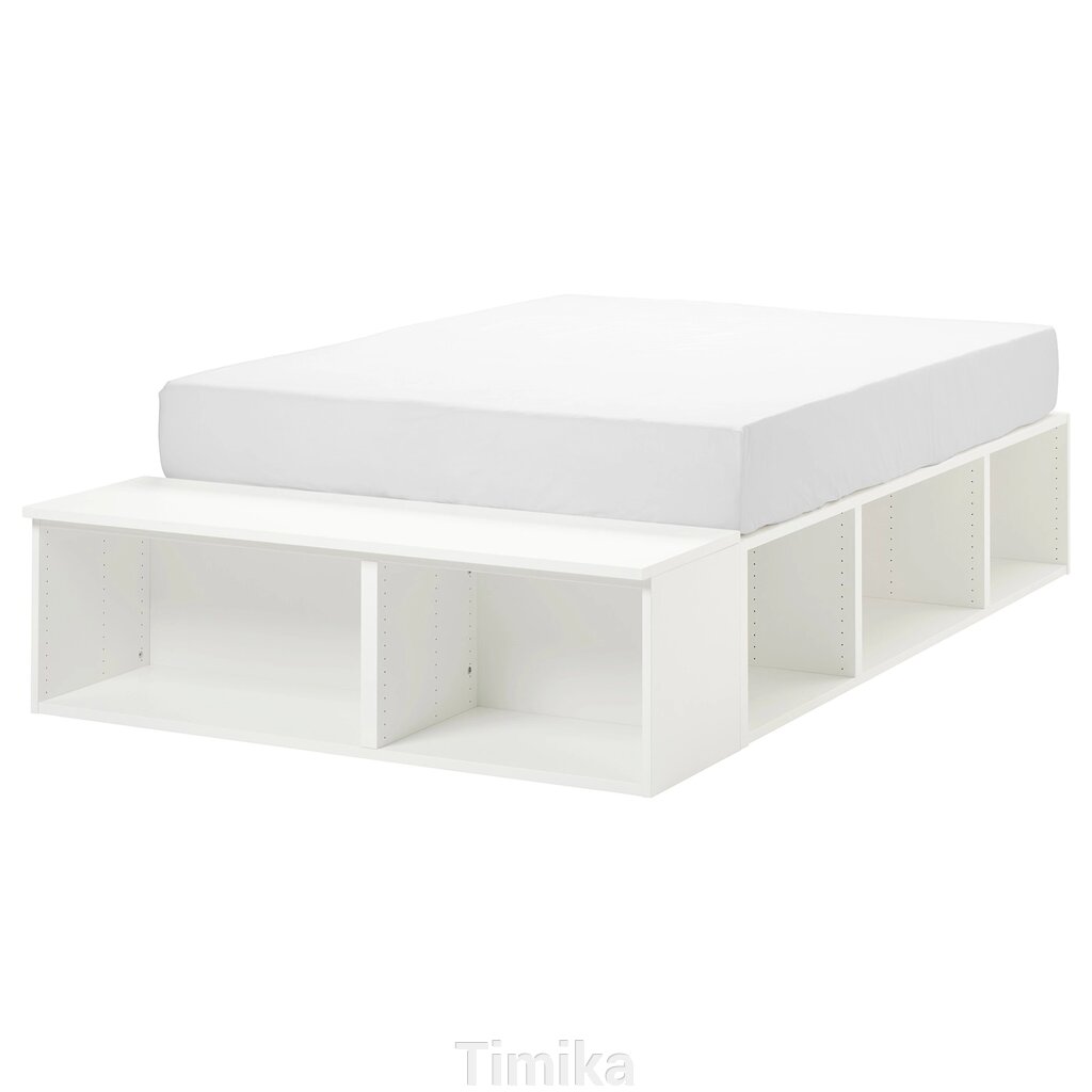 ПЛАЦА Каркас ліжка з шафами, білий, 140х200 см від компанії Timika - фото 1
