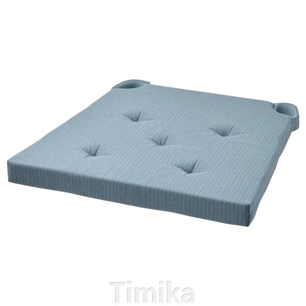 Подушка на стілець JUSTINA, сіро-блакитна, 42/35x40x4 см від компанії Timika - фото 1