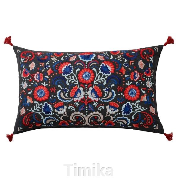 Подушка SKOGSKORN, темно-сірий/різнокольоровий, 40x65 см від компанії Timika - фото 1