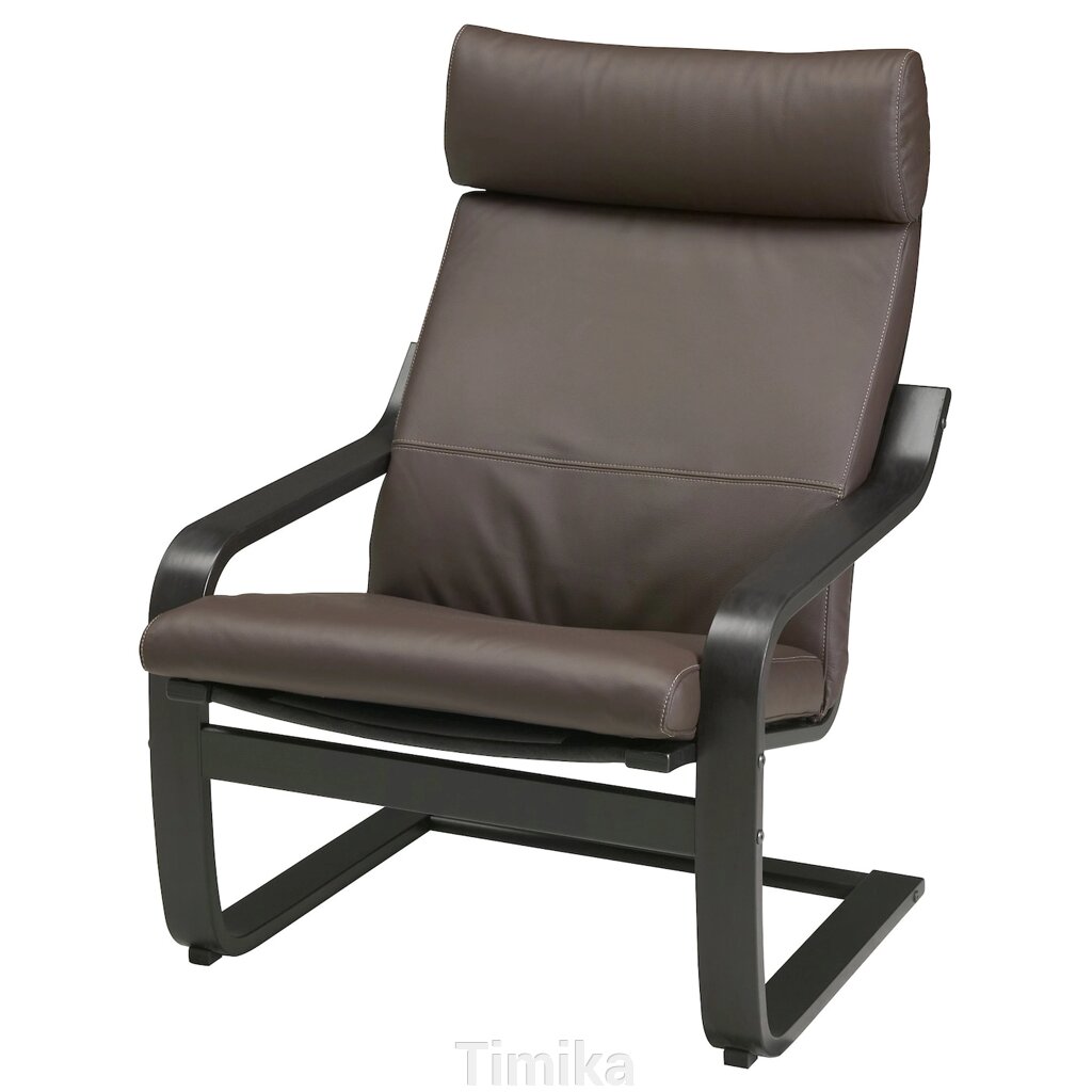 POÄNG Крісло, чорно-коричневий/Glose темно-коричневий від компанії Timika - фото 1