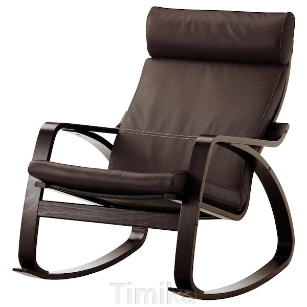 POÄNG Крісло-гойдалка, чорно-коричневий/Glose темно-коричневий від компанії Timika - фото 1