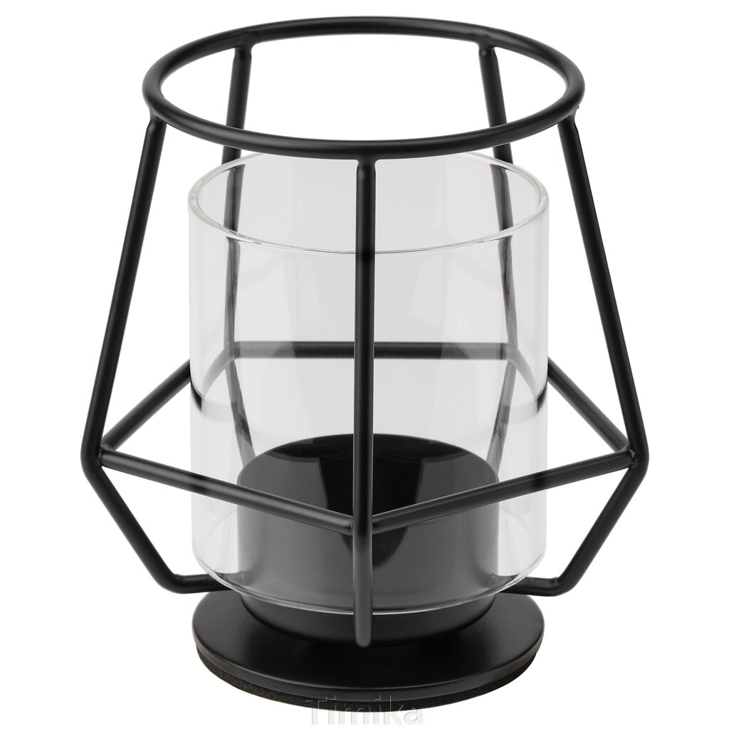 PÄRLBAND Підставка для чайних свічок, чорна, 10 см від компанії Timika - фото 1