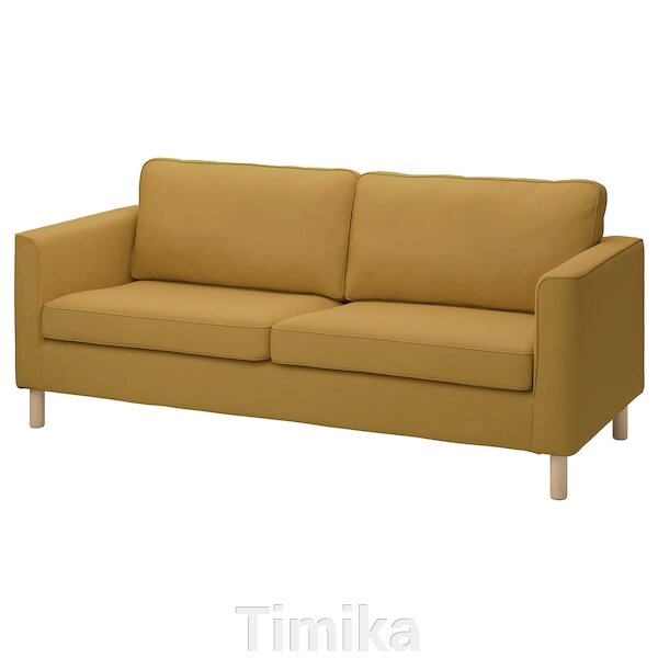 PÄRUP 3-місний диван Vissle жовто-коричневий від компанії Timika - фото 1
