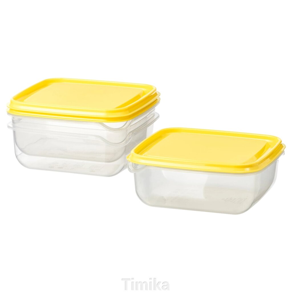 PRUTA Контейнер для їжі, прозорий/жовтий, 0,6 л від компанії Timika - фото 1