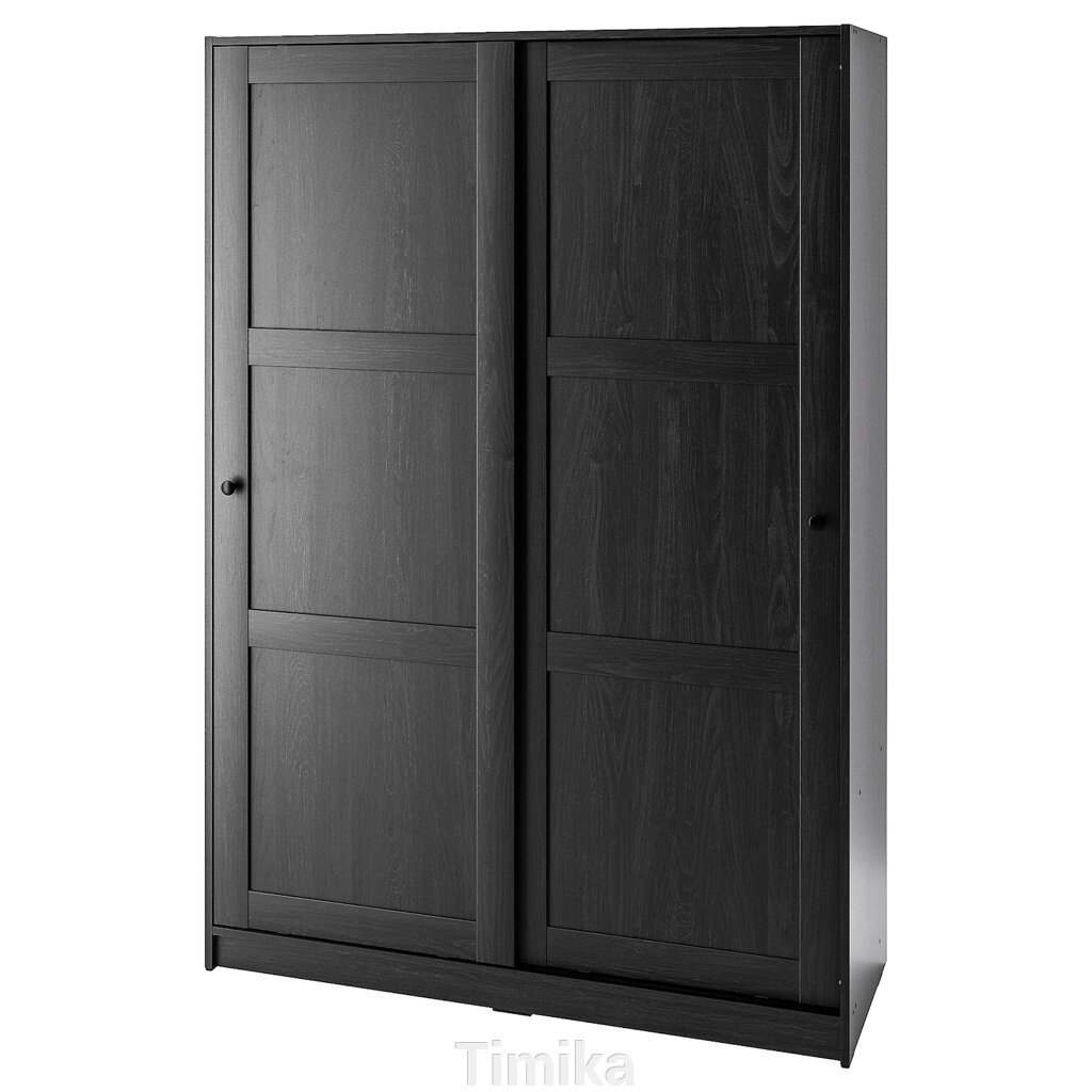 RAKKESTAD Шафа з розсувними дверима, чорно-коричневий, 117x176 см від компанії Timika - фото 1