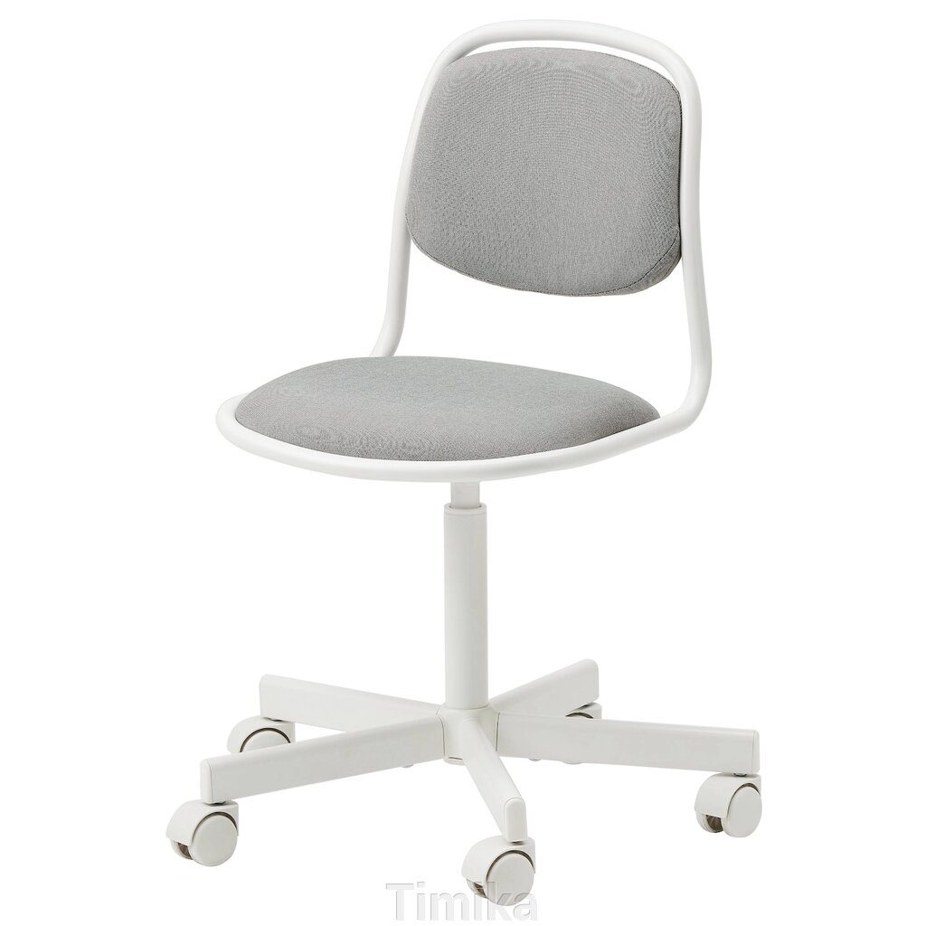 ÖRFJÄLL Дитяче офісне крісло, білий/Віссле світло-сірий від компанії Timika - фото 1