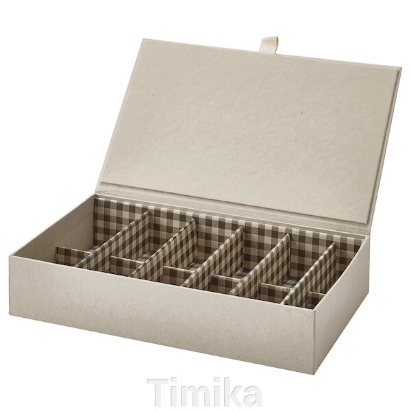 RÅGODLING Коробка з відділеннями, натуральний/бежевий, 30x18x6 см від компанії Timika - фото 1
