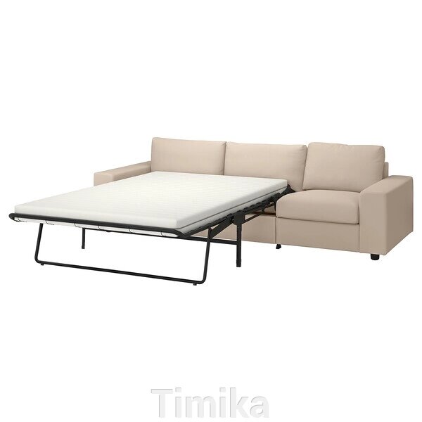 Розкладний диван VIMLE 3-місний, з широкими підлокітниками/Халларп беж від компанії Timika - фото 1