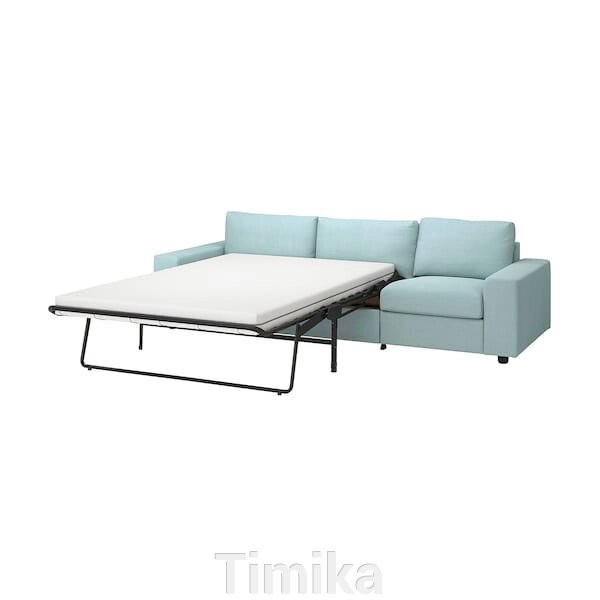 Розкладний диван VIMLE 3-місний, з широкими підлокітниками/Saxemara світло-блакитний від компанії Timika - фото 1